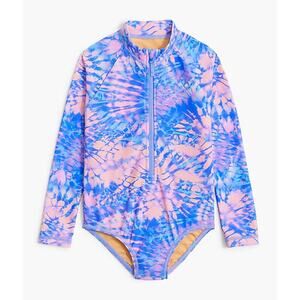 Crewcuts Factory | NWT Girls Tie Dye Rash Guard Swimsuit Santorini | Sz 4/5